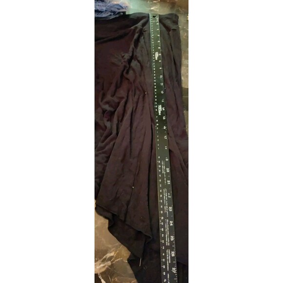 New York & Company Stretch Skirt Size M Medium Shark Bite Hem Black Long Modest - Picture 10 of 11